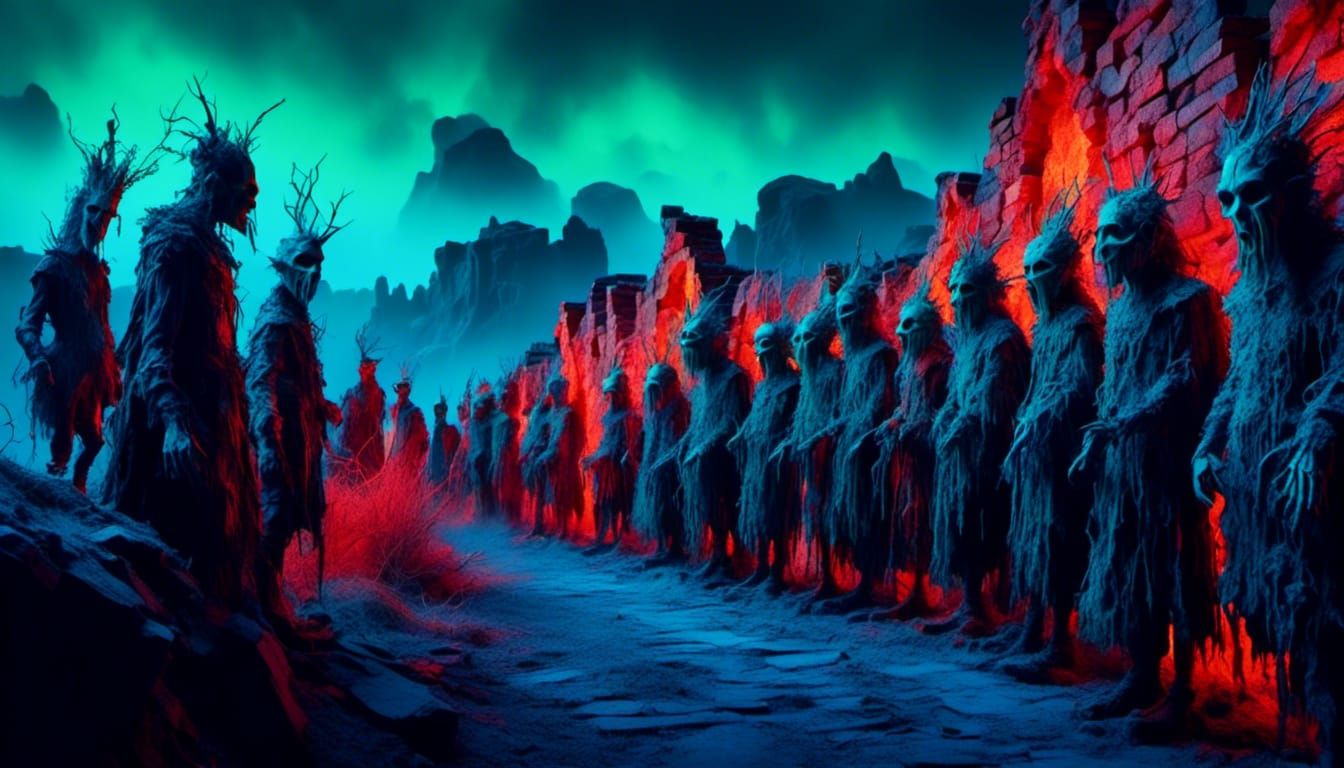 Surreal Scarecrows with Glass Heads in Dreamlike 3D Art