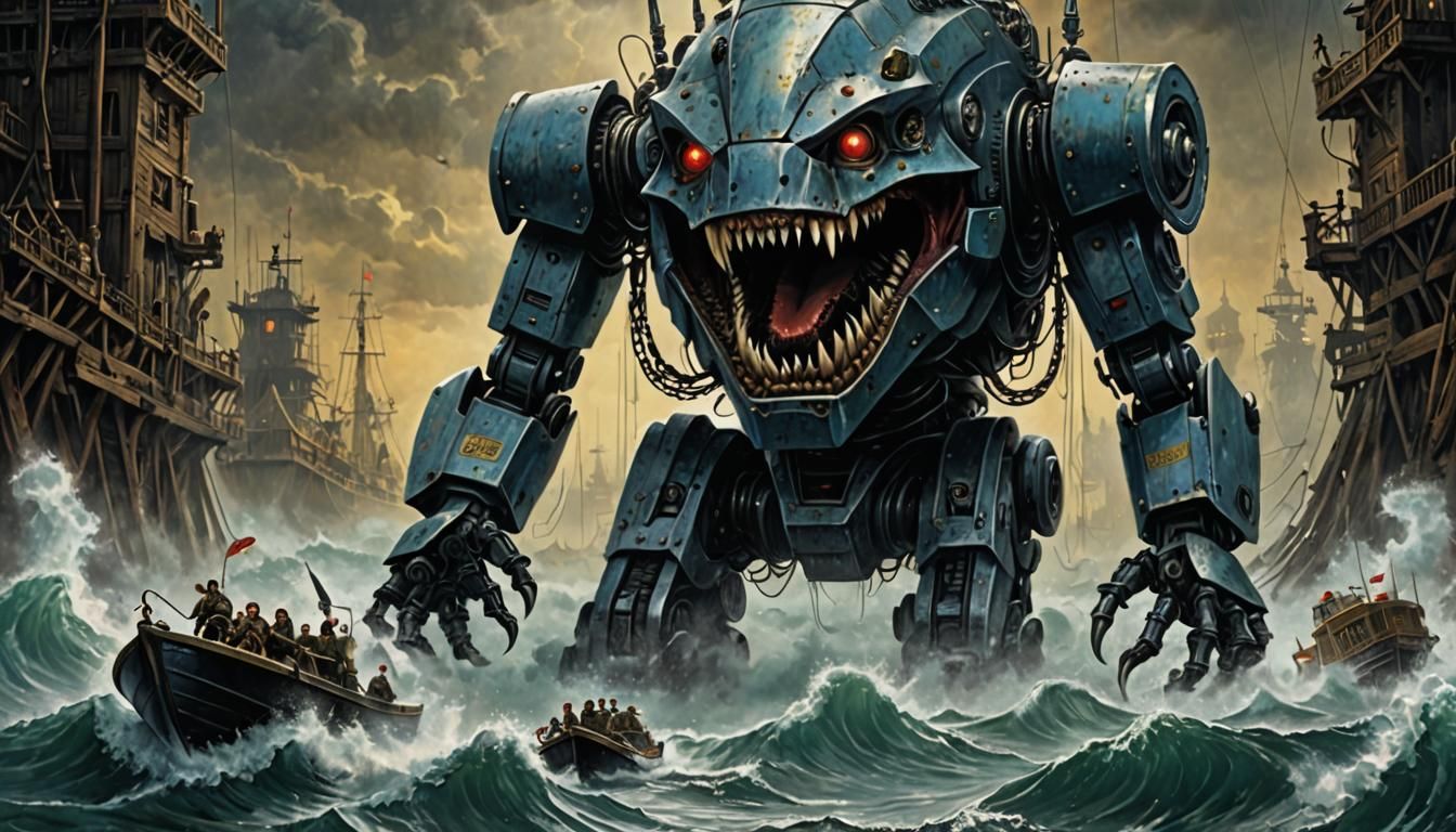 Robot Jaws: A Horror Movie Poster