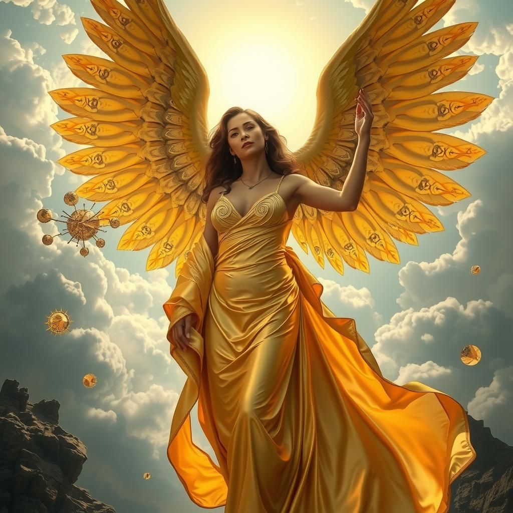 Golden Angel in Heaven: A Surreal Masterpiece