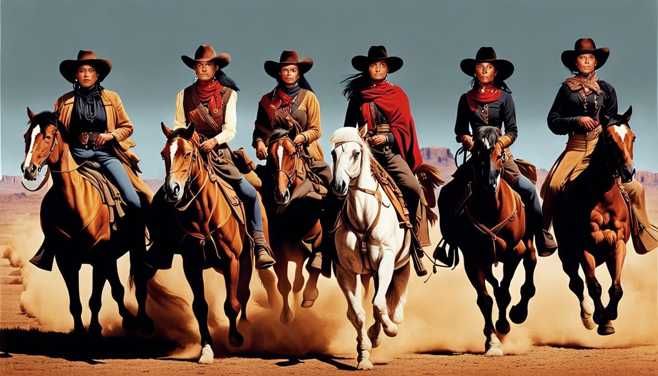 Seven Gunfighter Women Ride in the Style of Bama