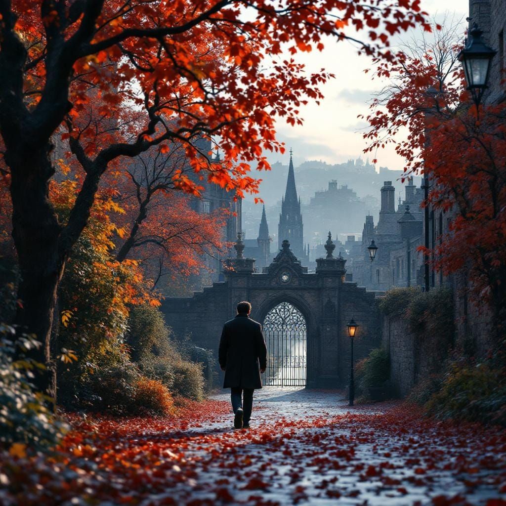 Autumn in Edinburgh: Golden Light on Gothic Architecture