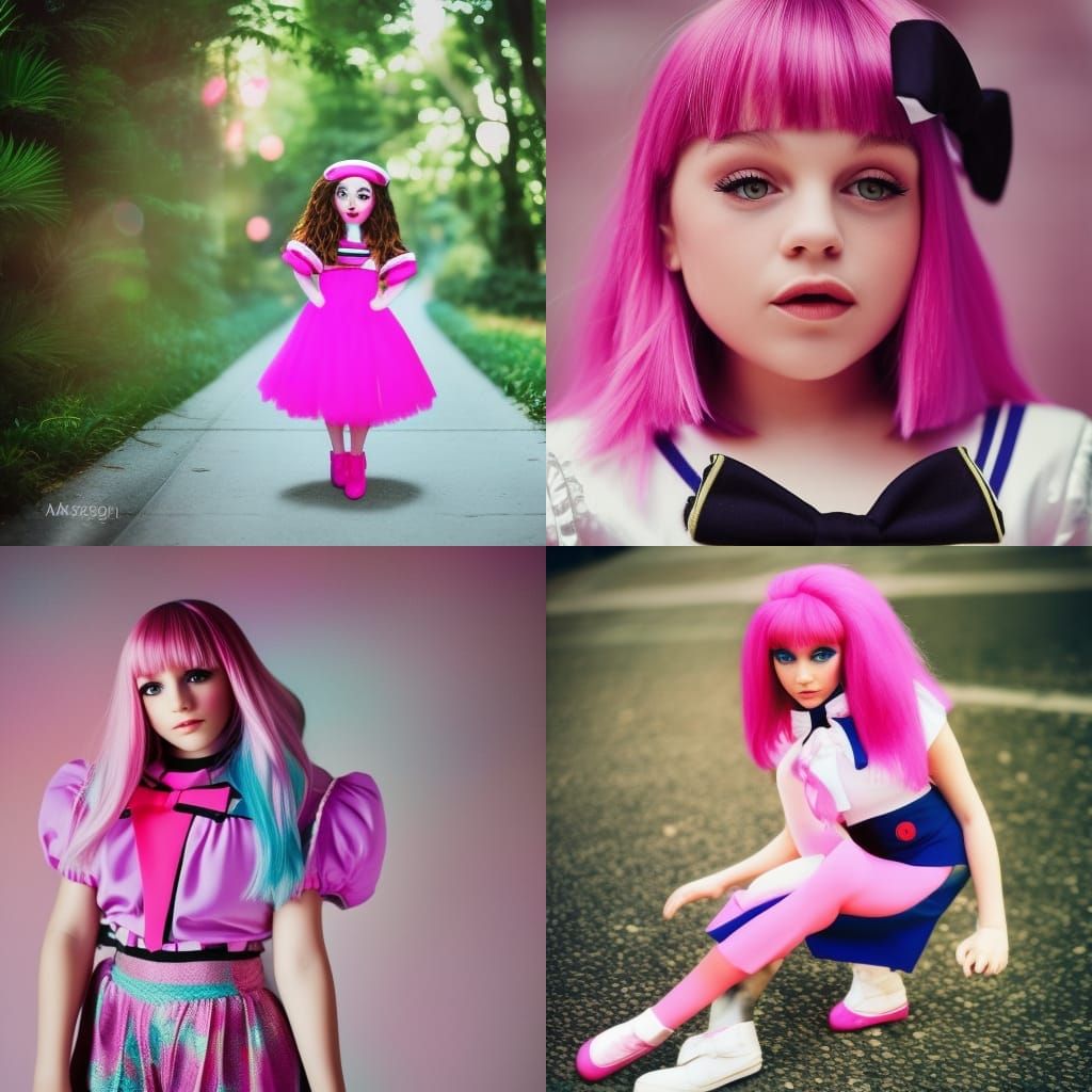 80s Style Chibi Sailor with Magenta Hair