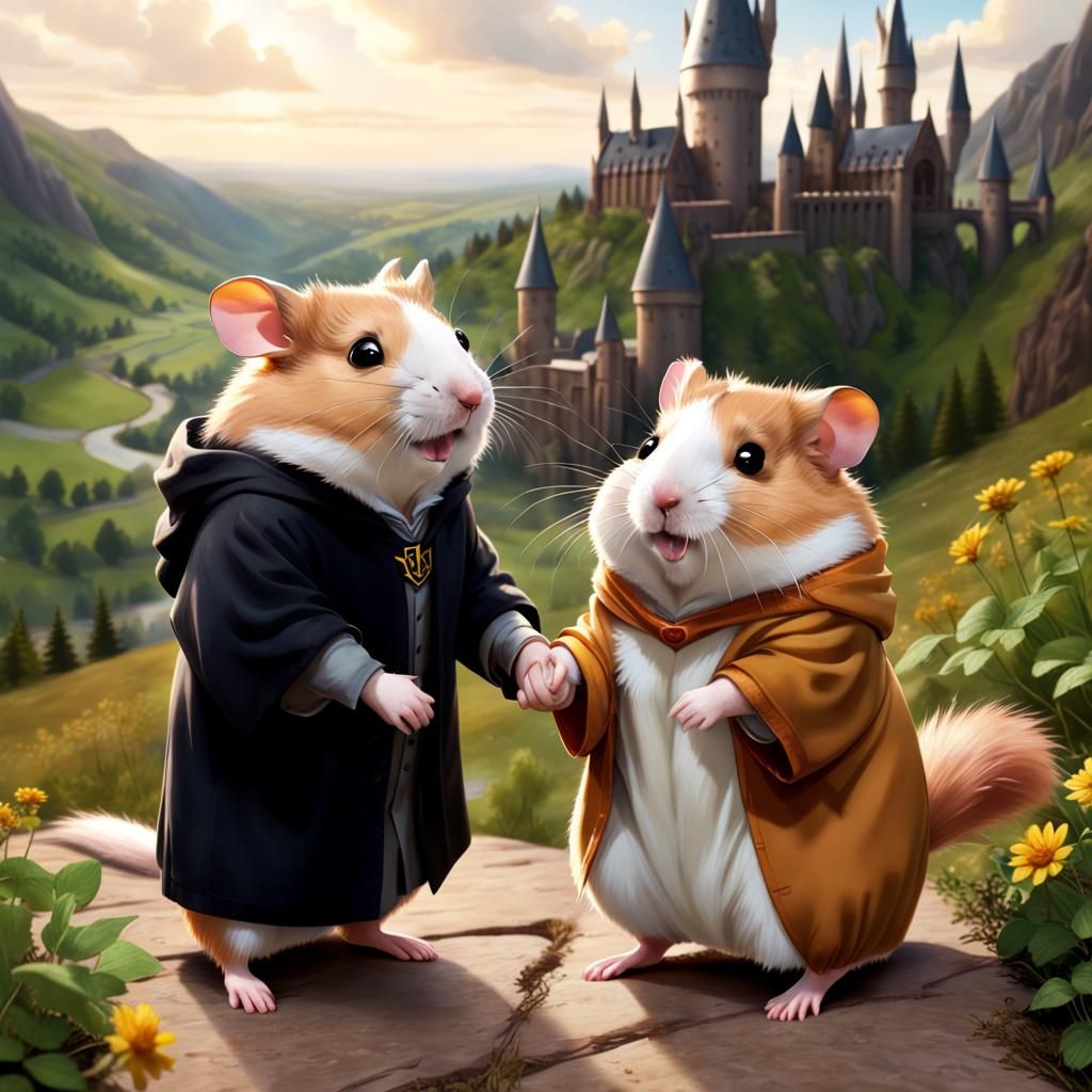 Harry and Ginny Holding Hands at Hogwarts