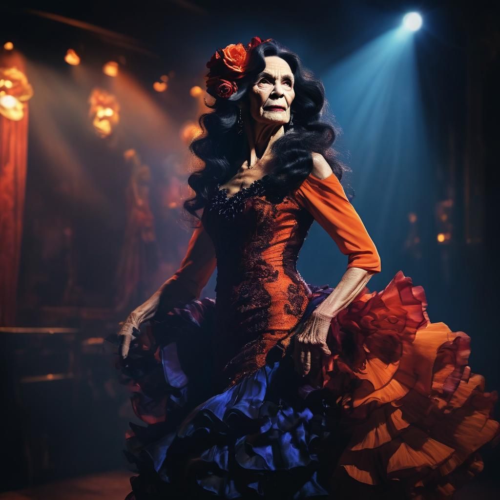 Flamenco Crossdresser Portrait in a Fantastical Style