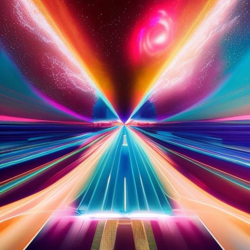 Glowing Neon Goddess in Motion