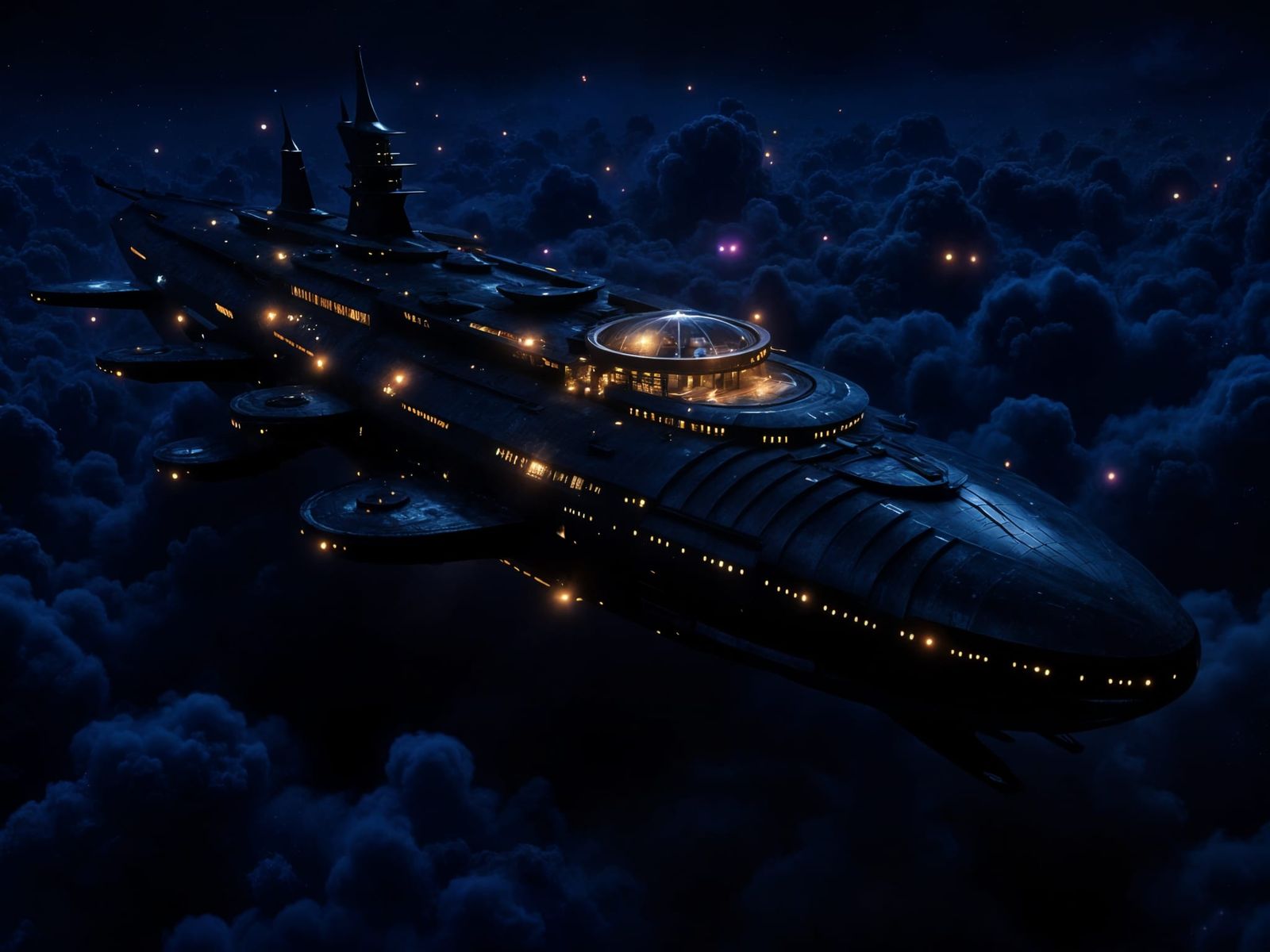 Night Flight over Fujin Tenebris