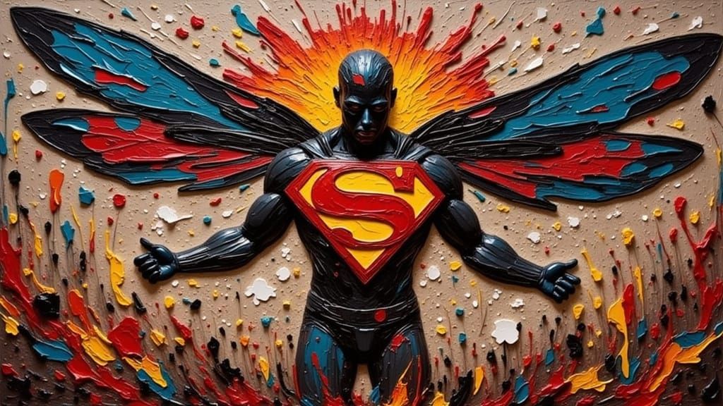 Abstract Superman Symbol in Neo Avant Garde Style