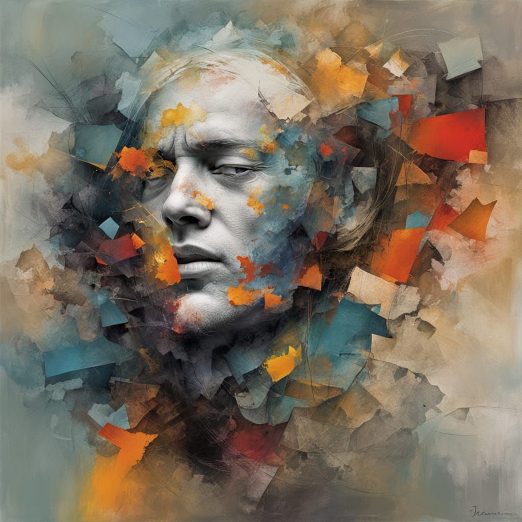 Abstract Jaw Ache in Dry Brush Expressionism