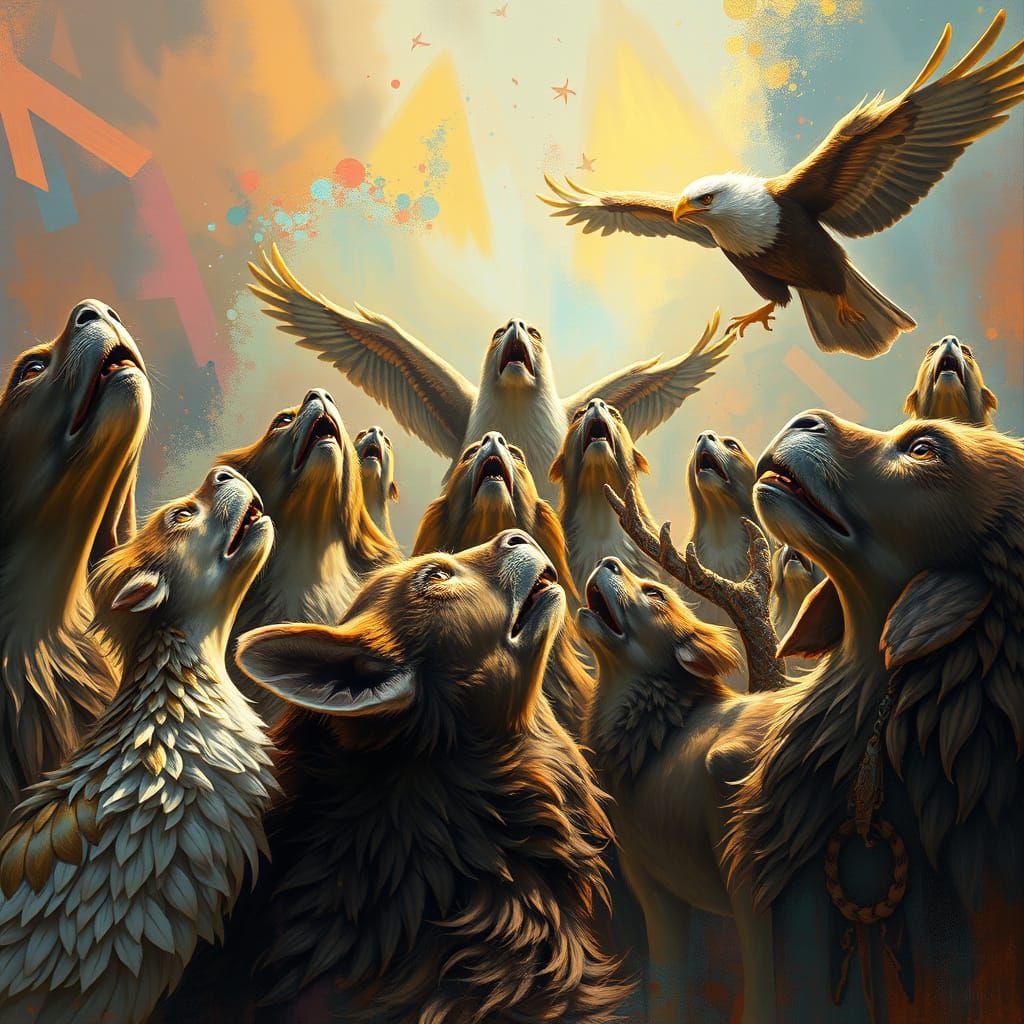 Majestic Beasts Unite in Epic Call to the Great Eagle
