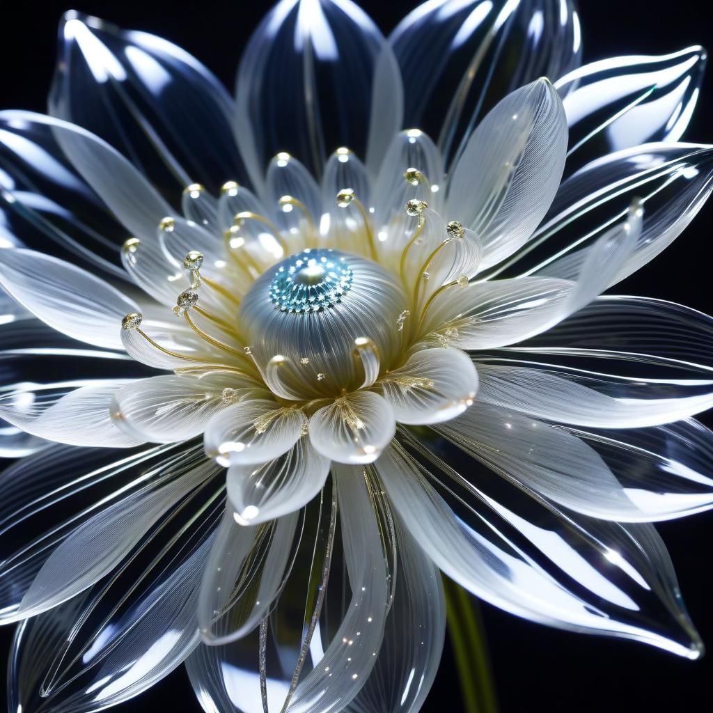 Clear glass flower