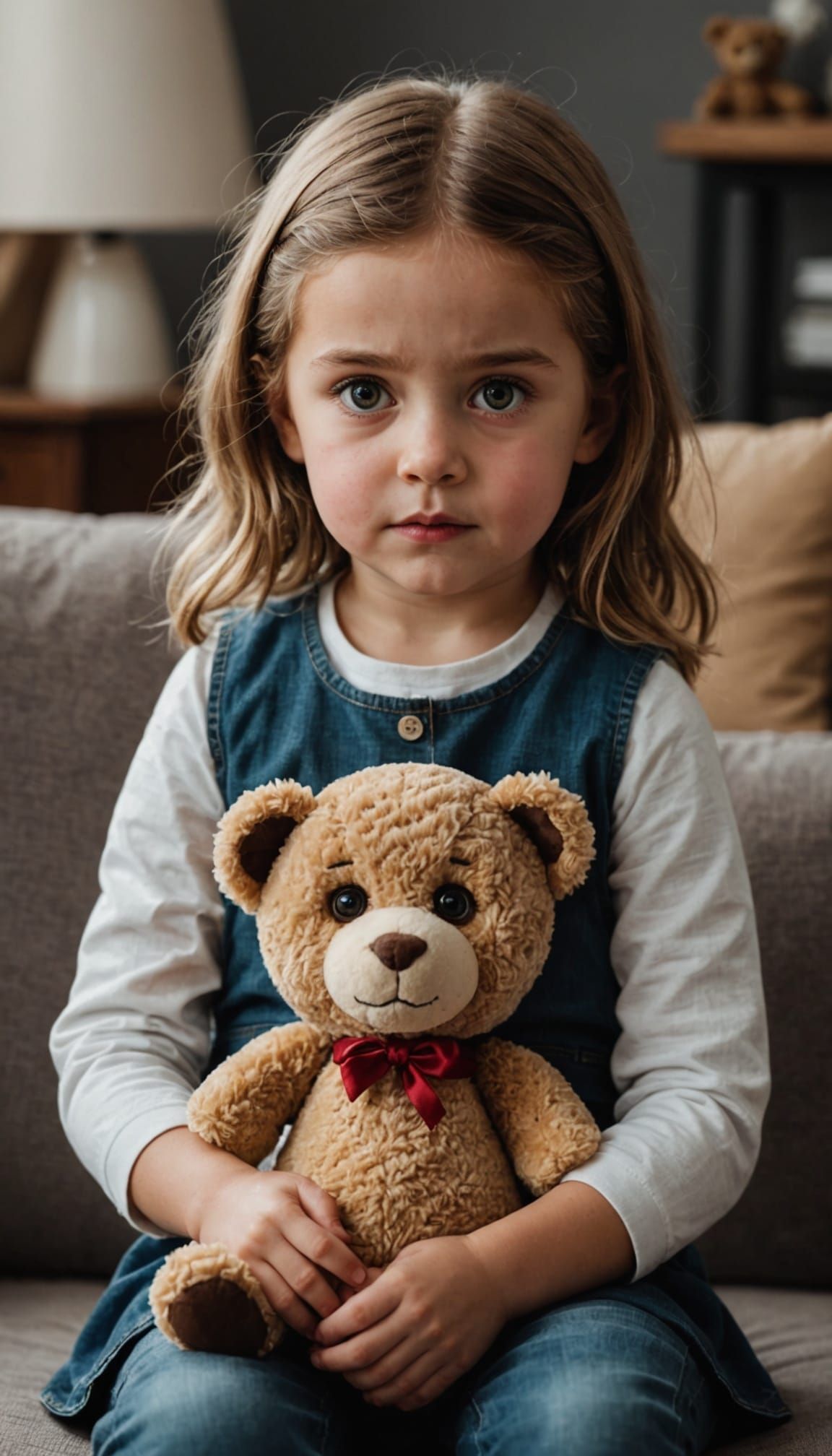 Innocent Girl and Deceptive Teddy Bear