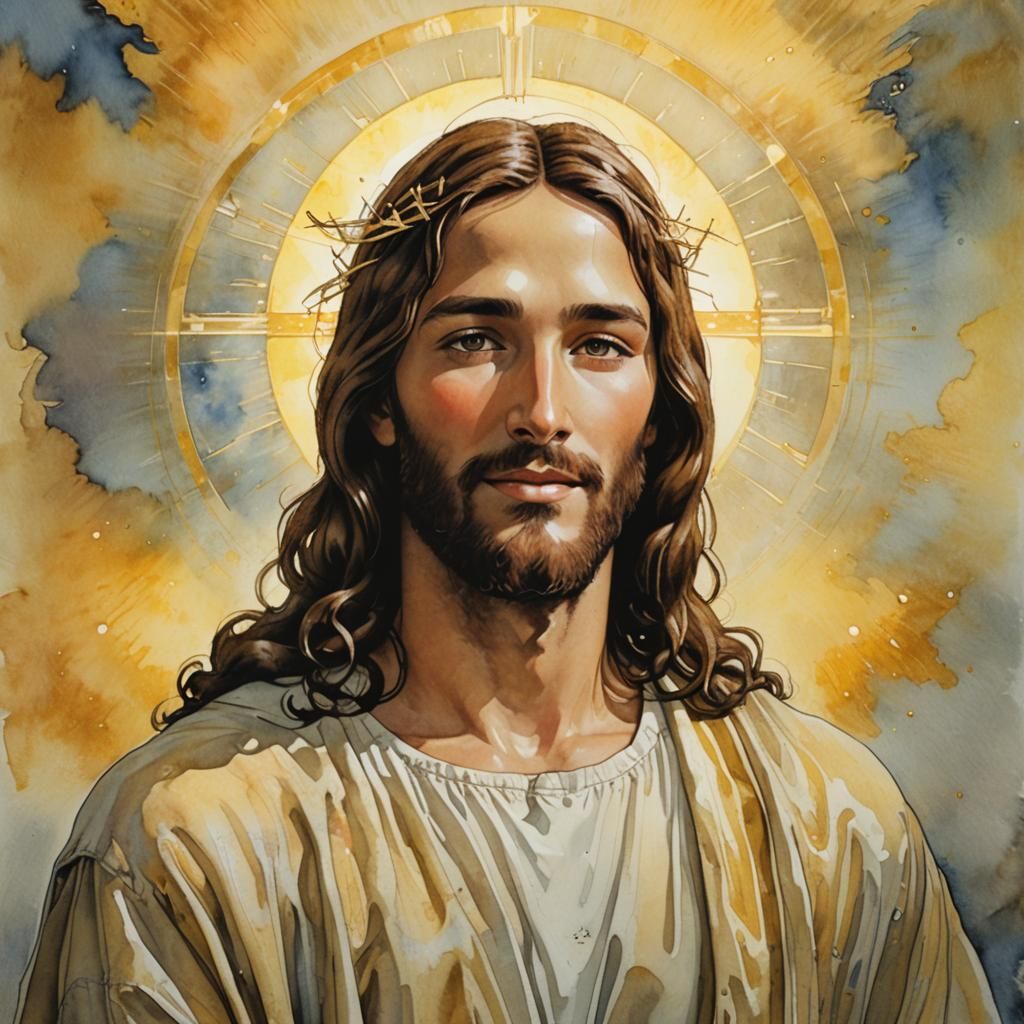 Translucent Jesus Christ Silhouette with Earth Background