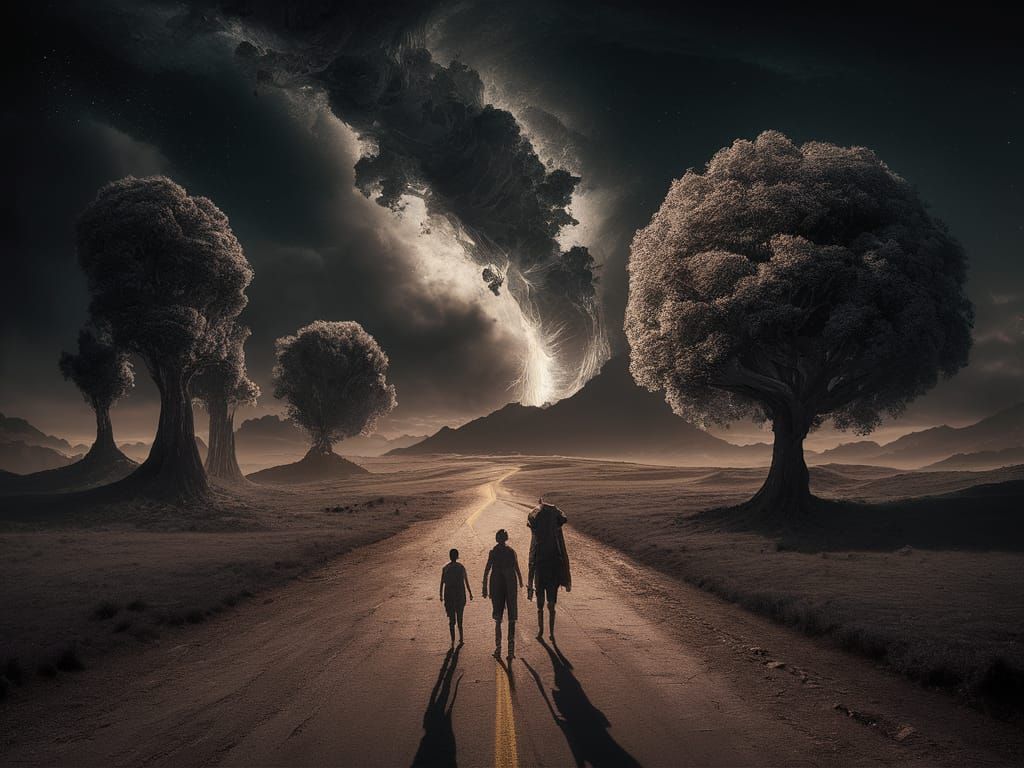 Ethereal Creatures on a Shimmering Path