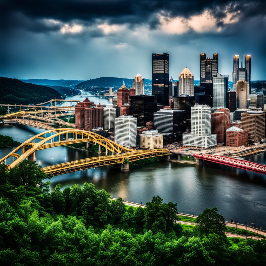Pittsburgh View from Duquesne Incline: Hyperrealistic Image