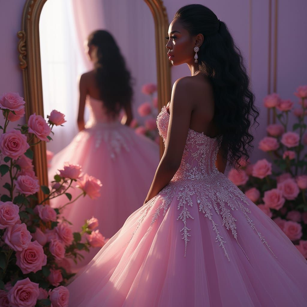 Ethereal Ball Gown Beauty in Lavender Hues