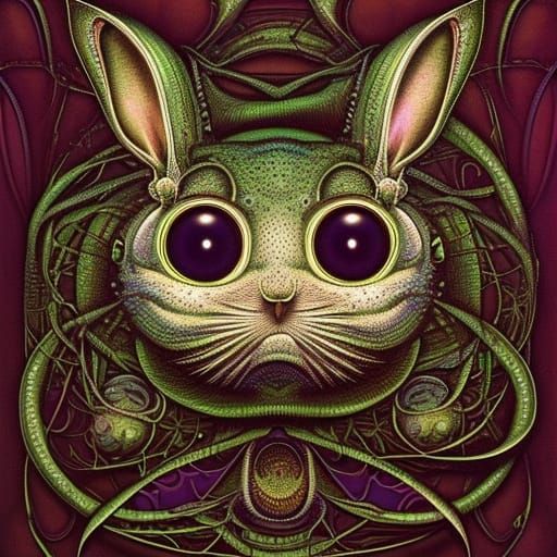 Surreal Three-Eyed Rabbit in Sinister Surrealism Style