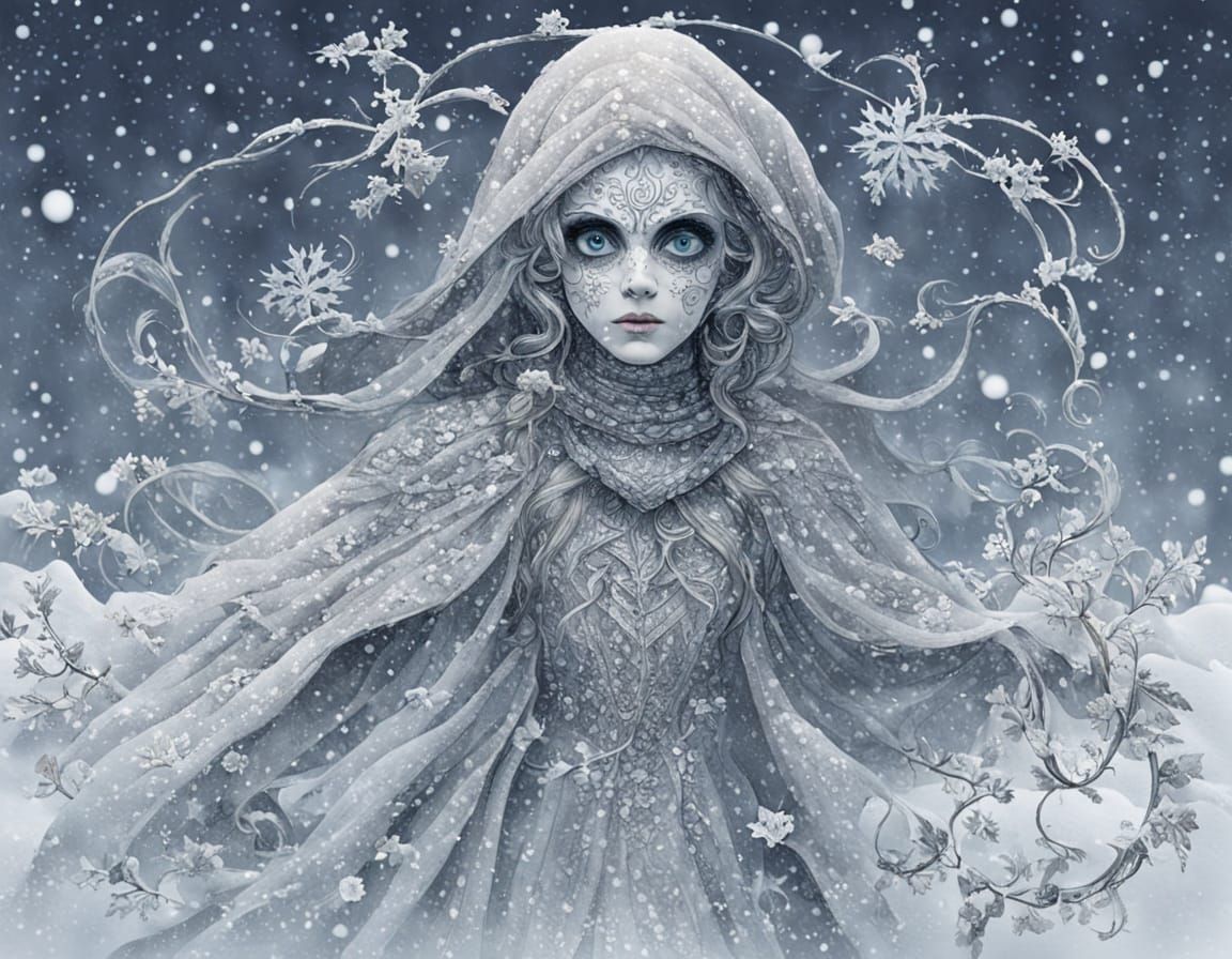 Ethereal Ghost Lady Snow Art