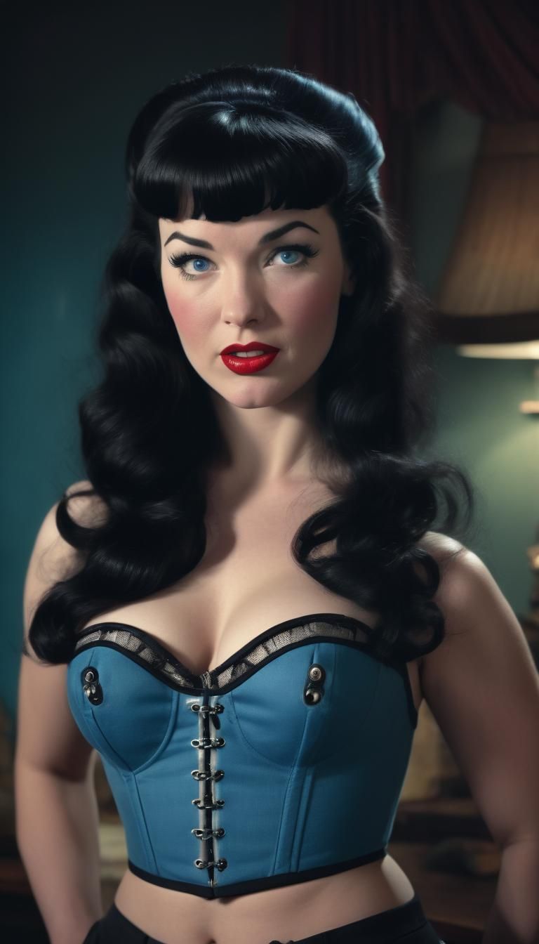 Hyperrealistic Pinup Portrait with Cinematic Lighting
