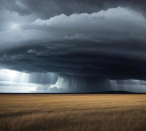 Funnel Cloud Forms Over Prairie: Professional Photography