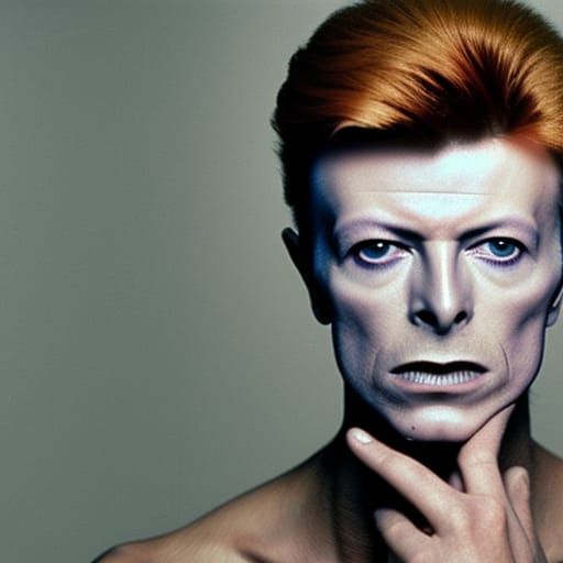 Hyperdetailed Photograph of Young David Bowie