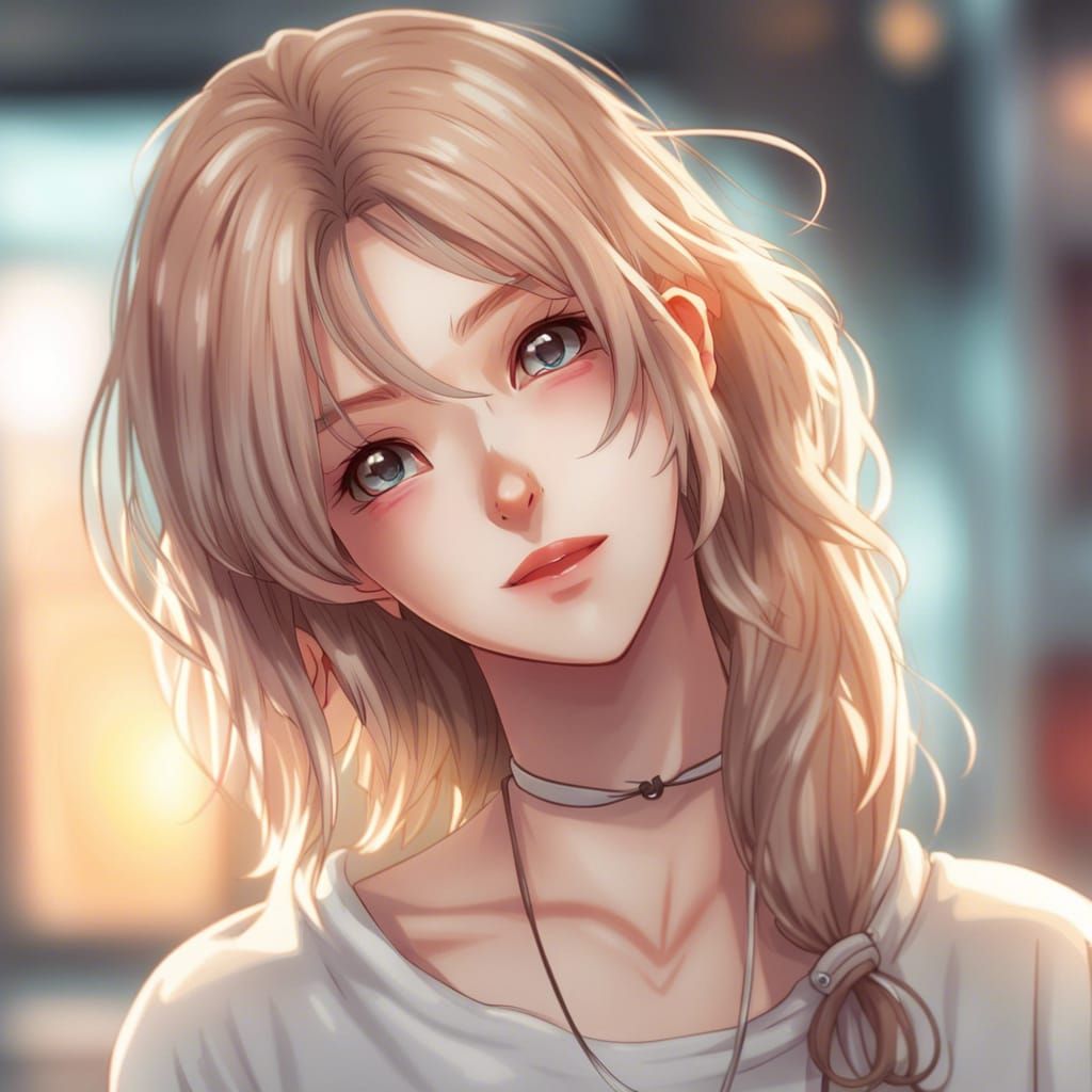 Detailed Semi-Realistic Anime Girl in Streetwear