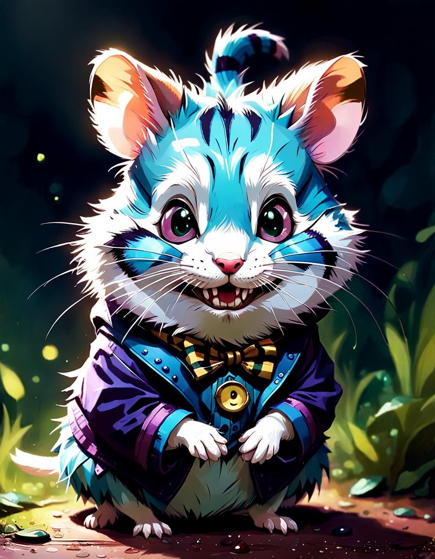 Hamster as Cheshire Cat Digital Art