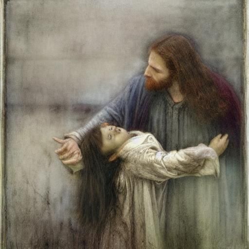 Jesus Healing the Sick: Bromoil Pastel Art