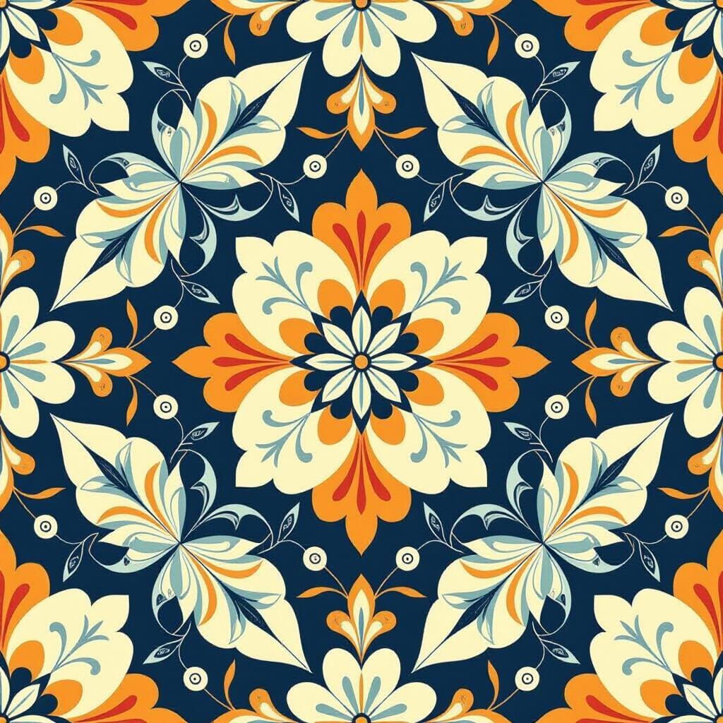 Abstract Floral Patterns in Renaissance Style