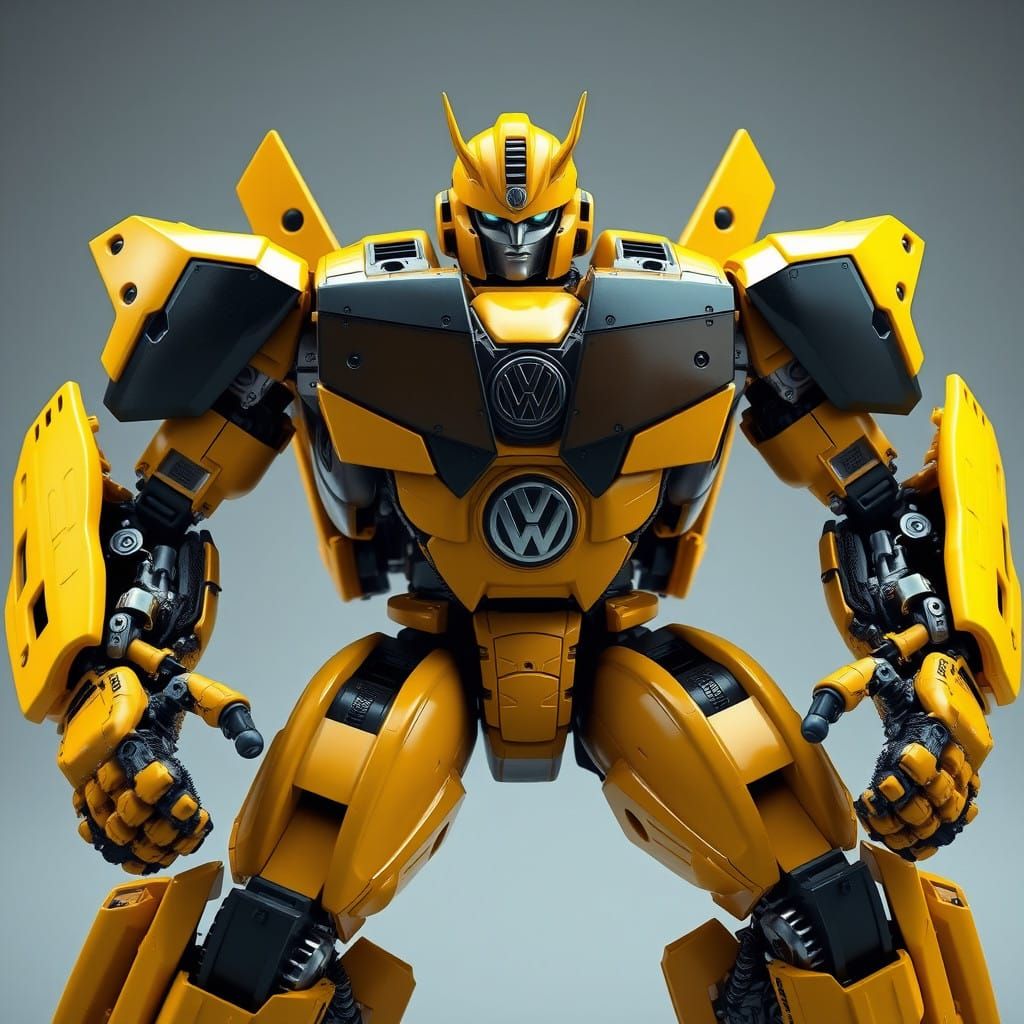 Retro-Style Transformers Bumblebee Robot in Yellow and Black