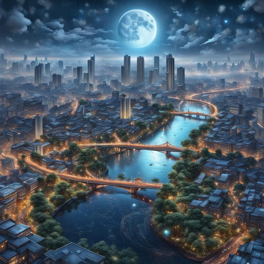 Winter Cityscape: Jakarta in High Fantasy Style