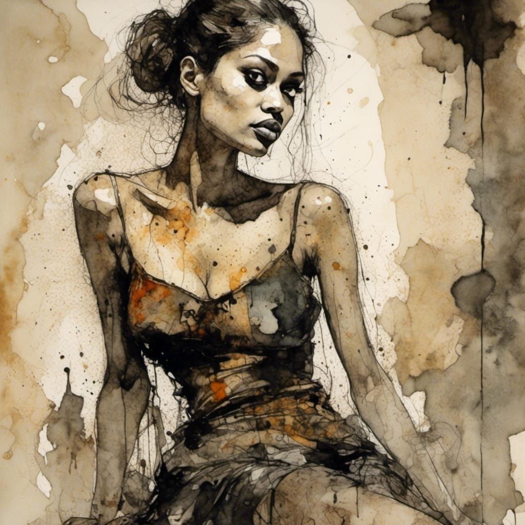 Expressionist Figure Art in Chiaroscuro Lighting