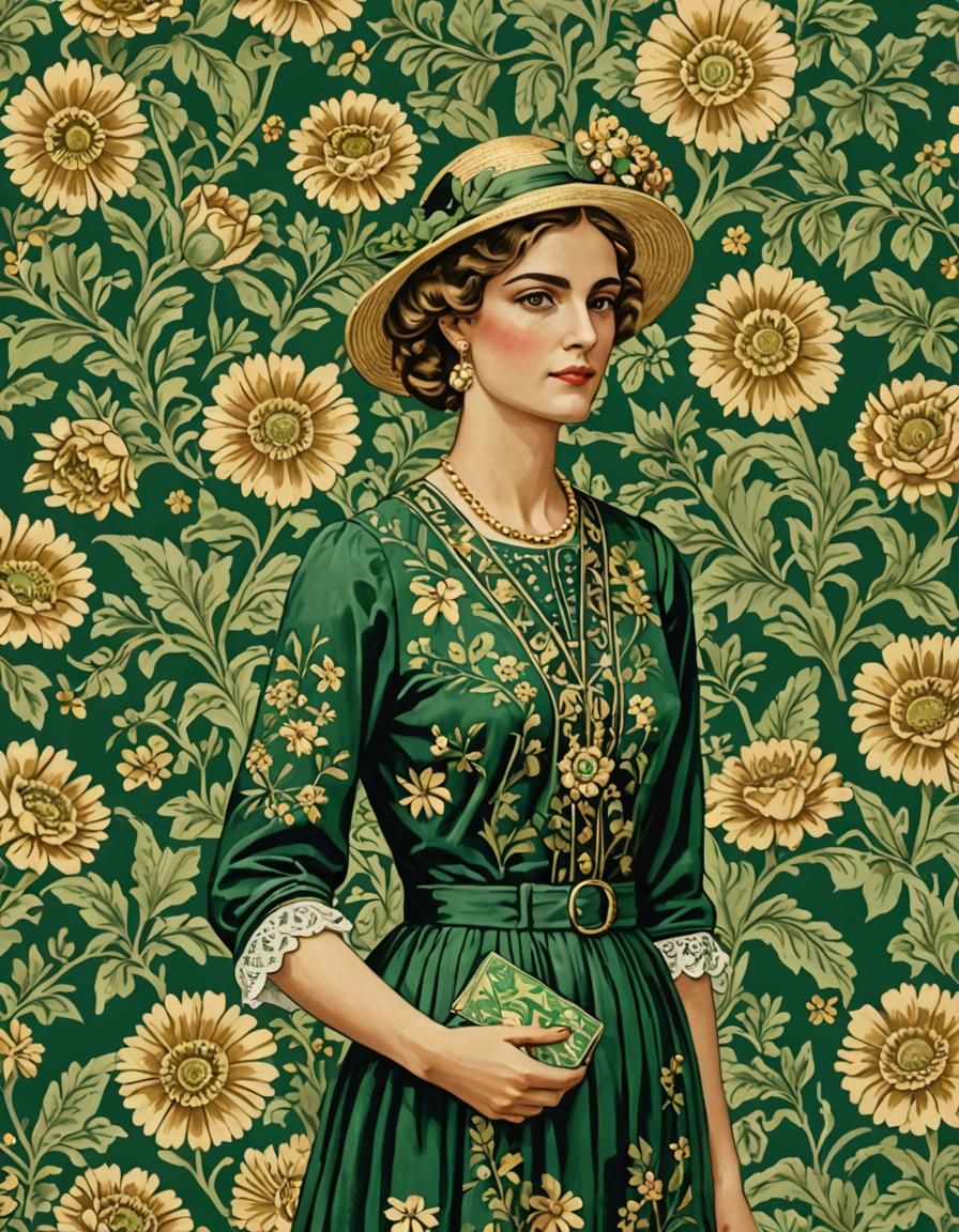 Palermo Liberty Style Woman in Green