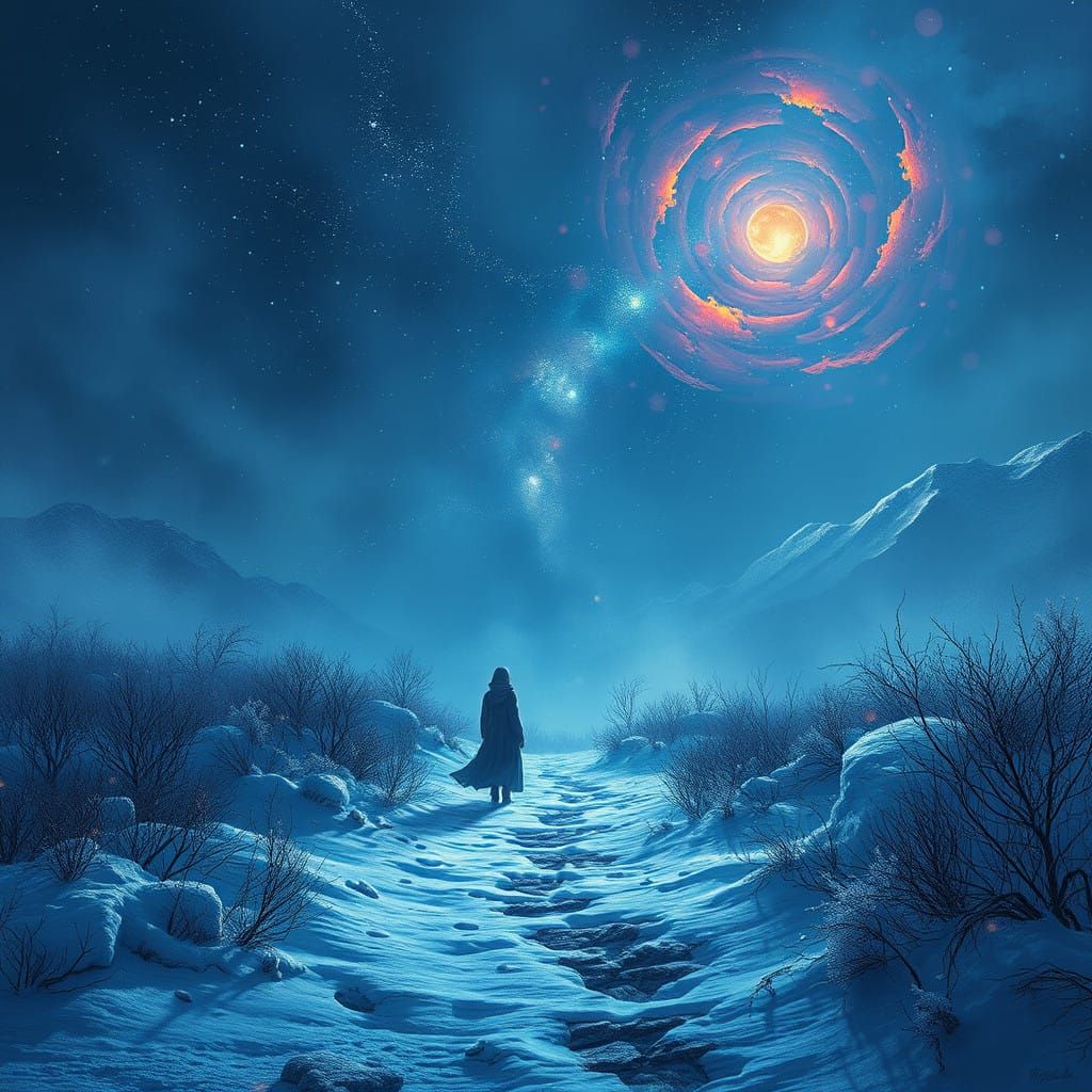 Sorrow's Lament in Vibrant Cosmic Hues