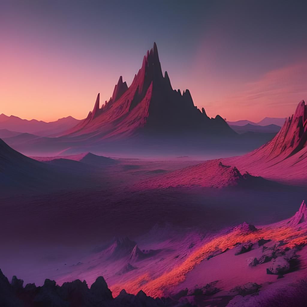 Fantastical Landscape Matte Painting in Deep Color