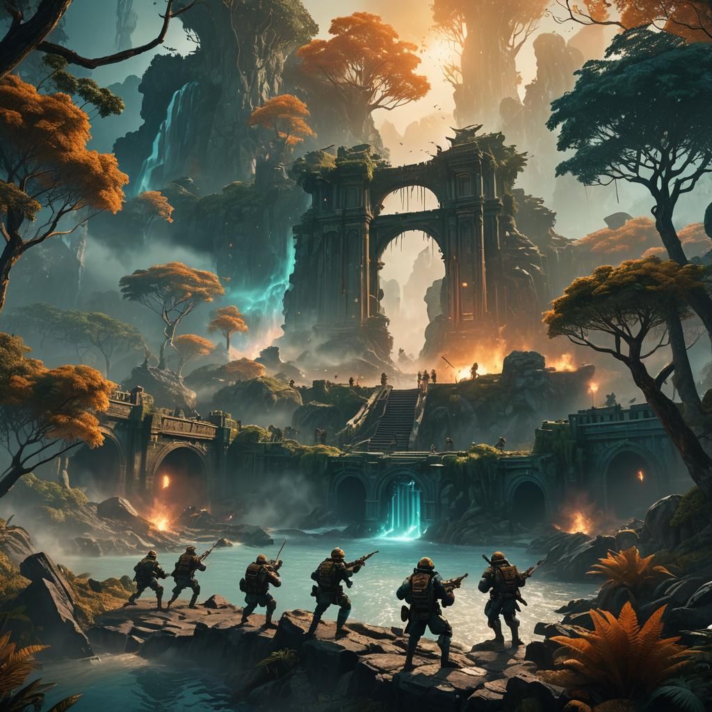 Epic Soldiers Battle in a Fantastical Arena