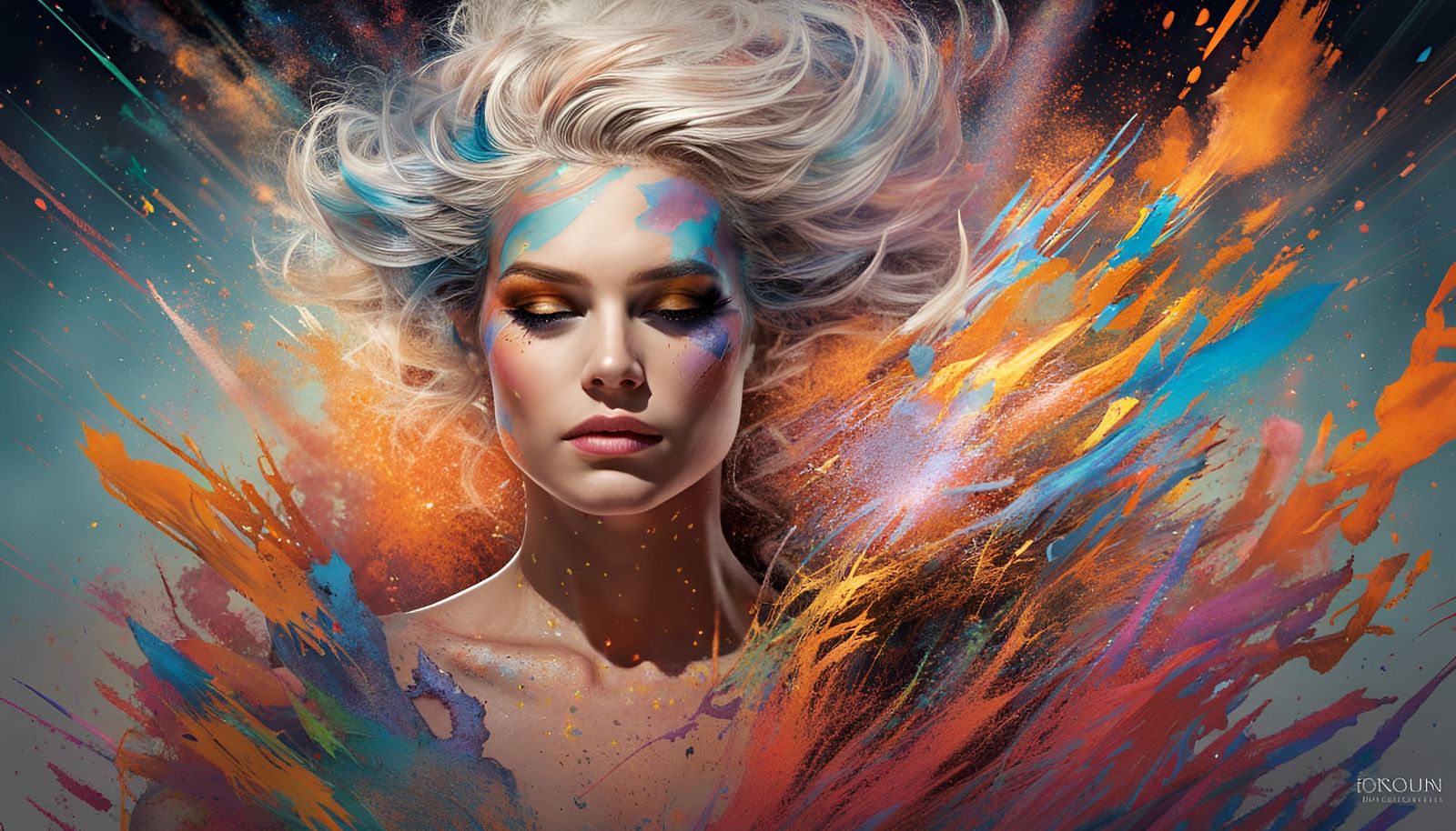 Supergirl Portrait in Sand Spray Art Style