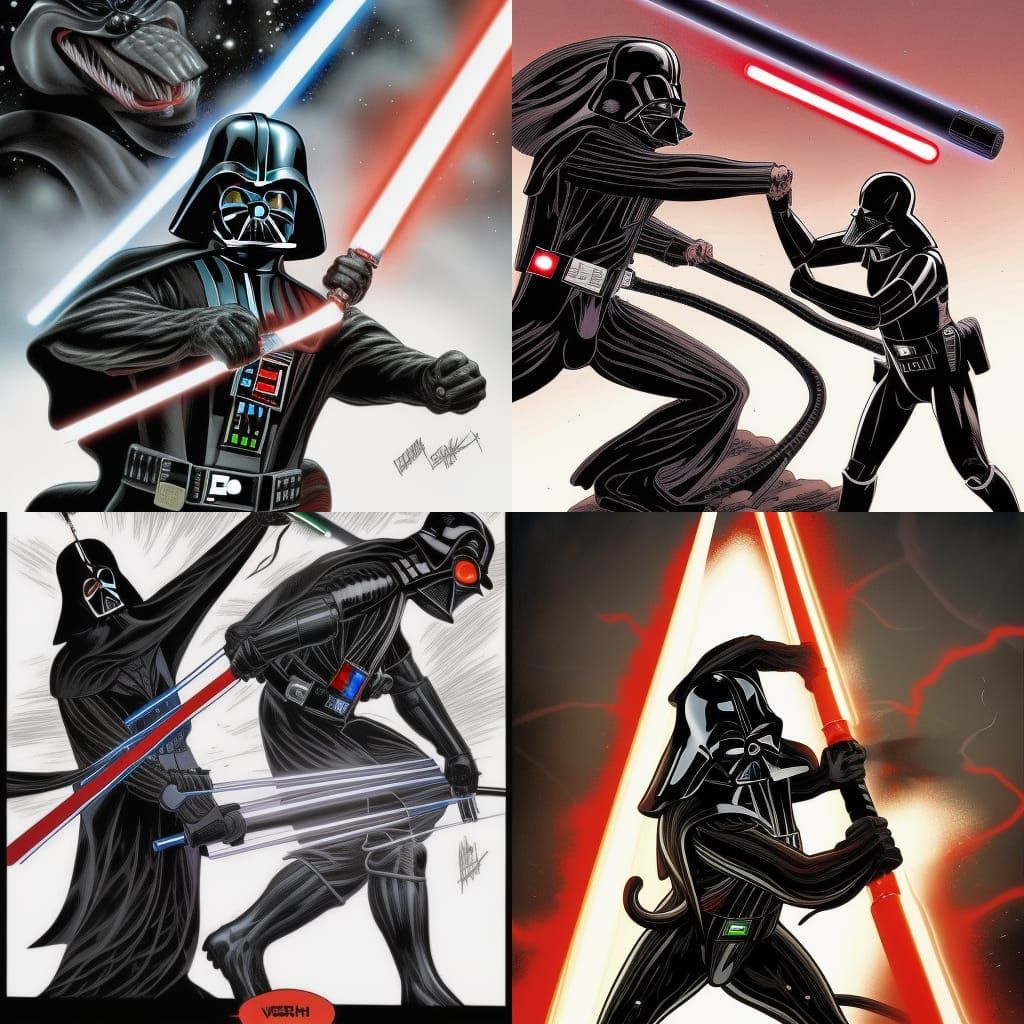 Darth Vader vs Venom Lightsaber Battle