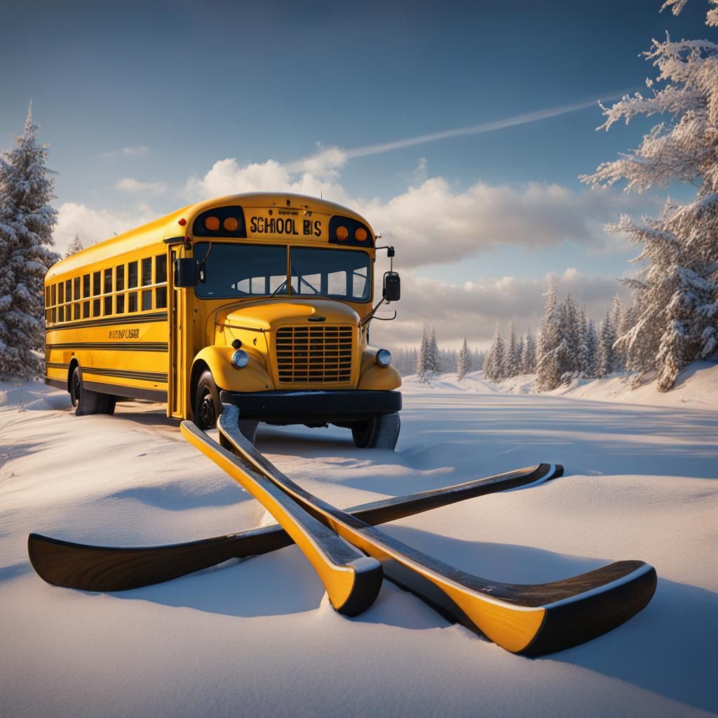 Hockey Stick Monument on Snowy Prairie