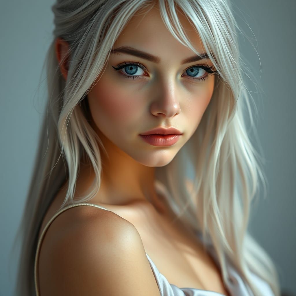 Ethereal Silver: A Portrait of Fragile Elegance