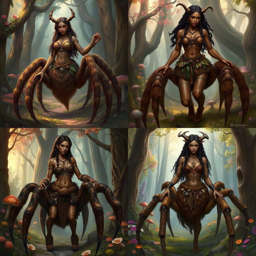 Fantasy Drider Woman in Magical Forest