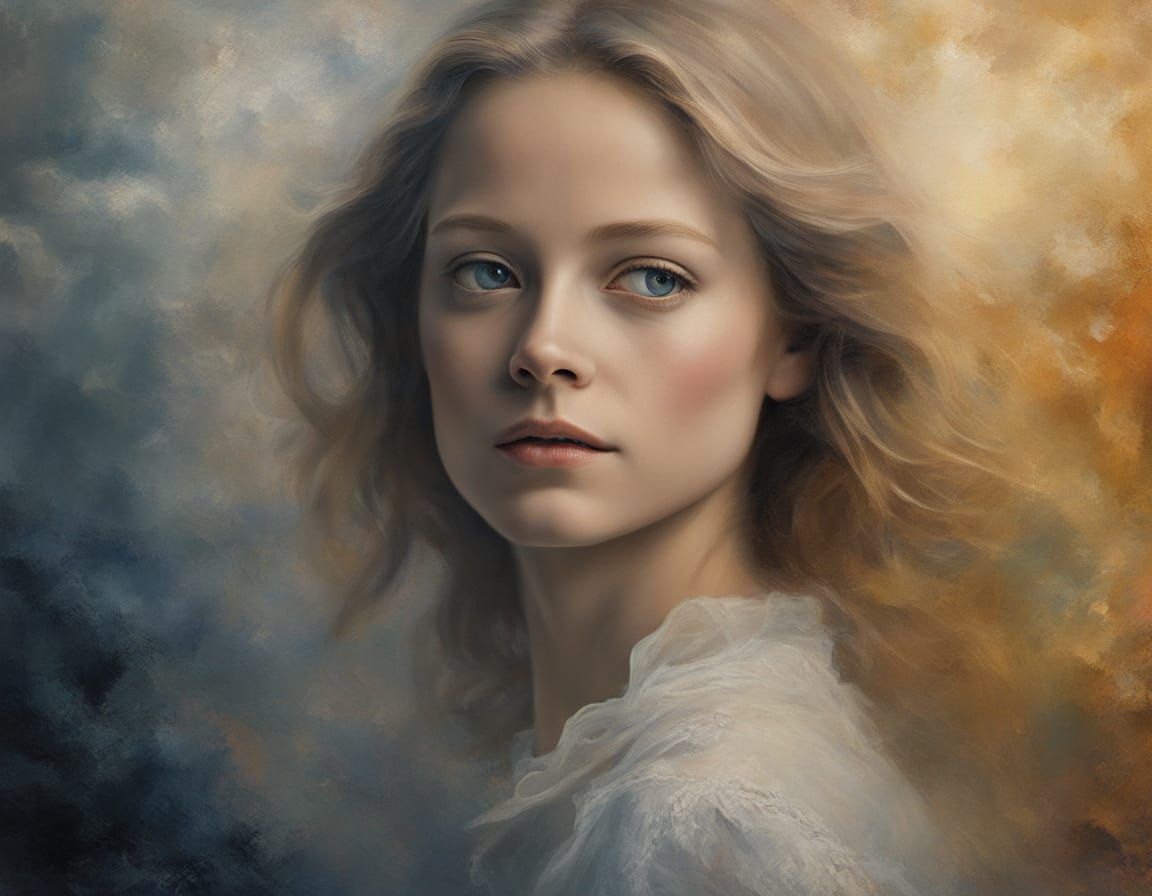 Jodie Foster Portrait as Dreamy Matte Painting