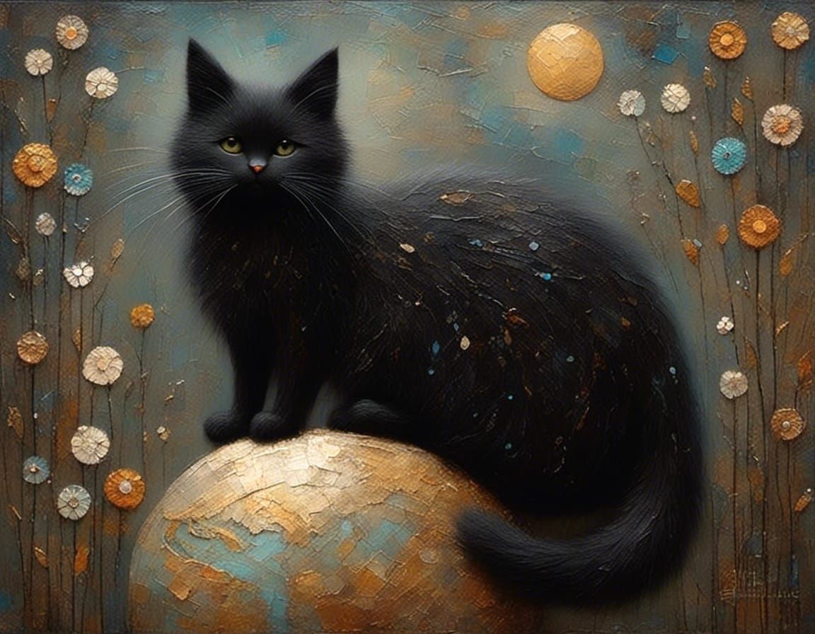 Black Cat Pushes Earth Off Ledge into Space