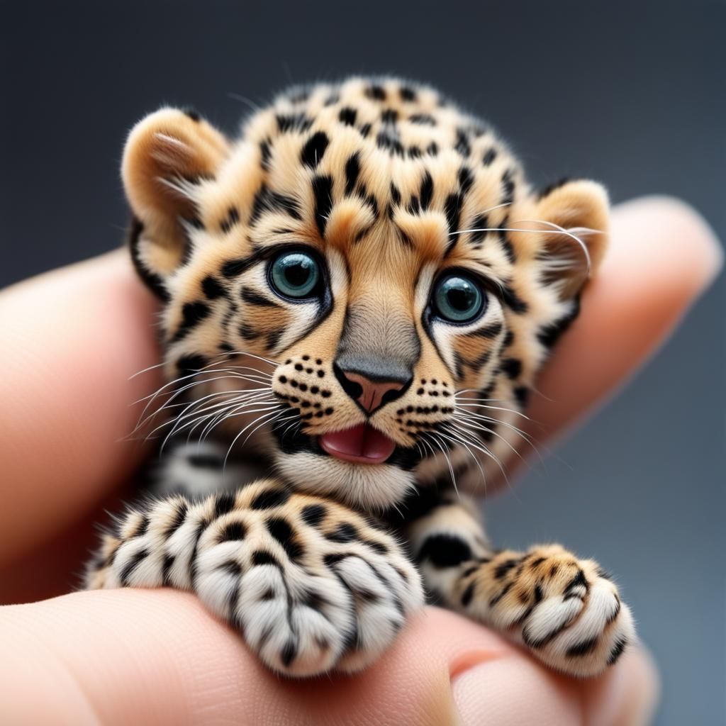 Adorable miniature baby leopard