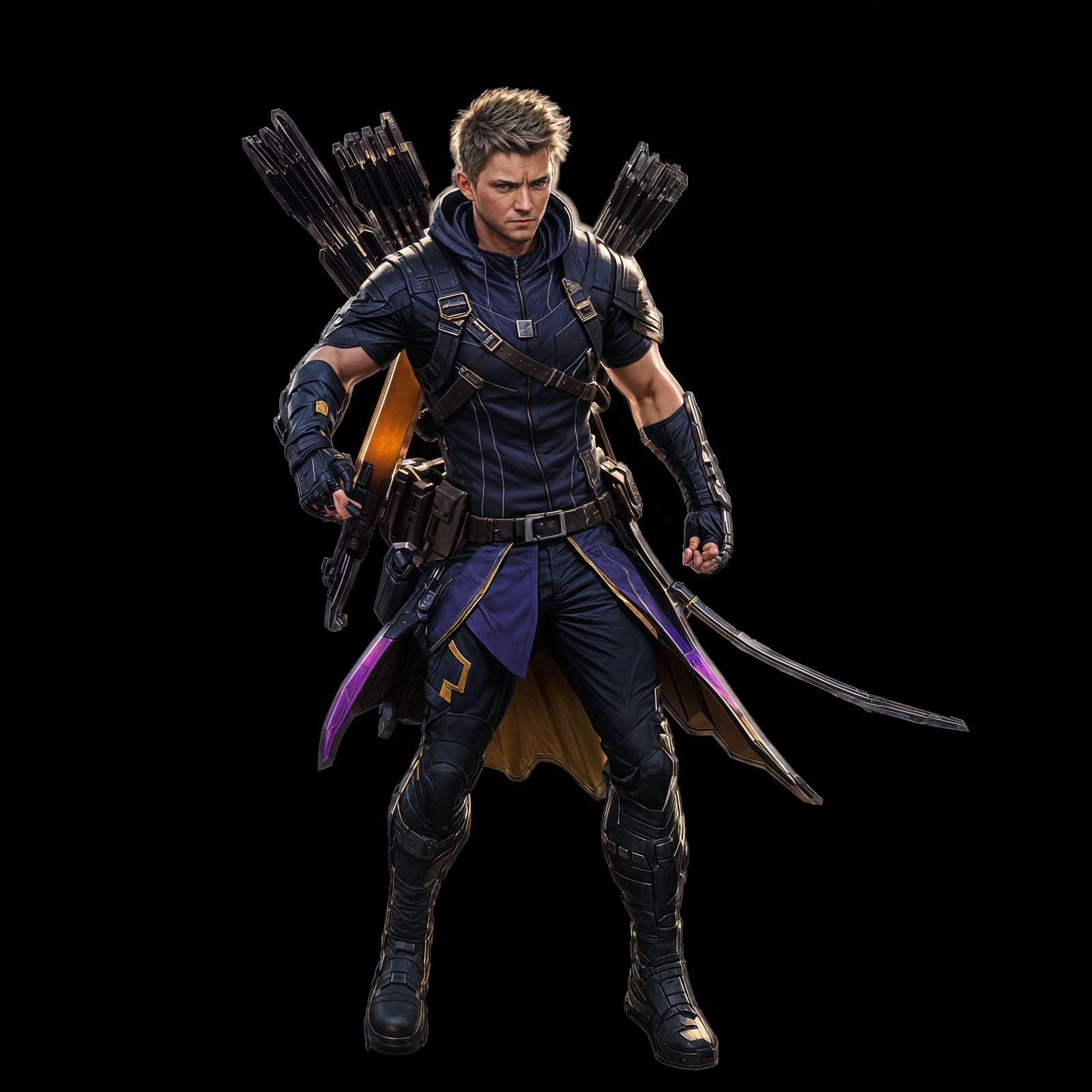 Avengers Hawkeye in Detailed 3D Anime Art