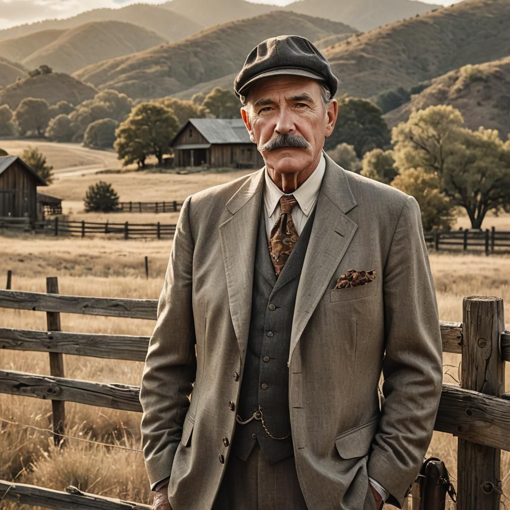 Vintage Portrait of Dyer Albee in American Realism Style