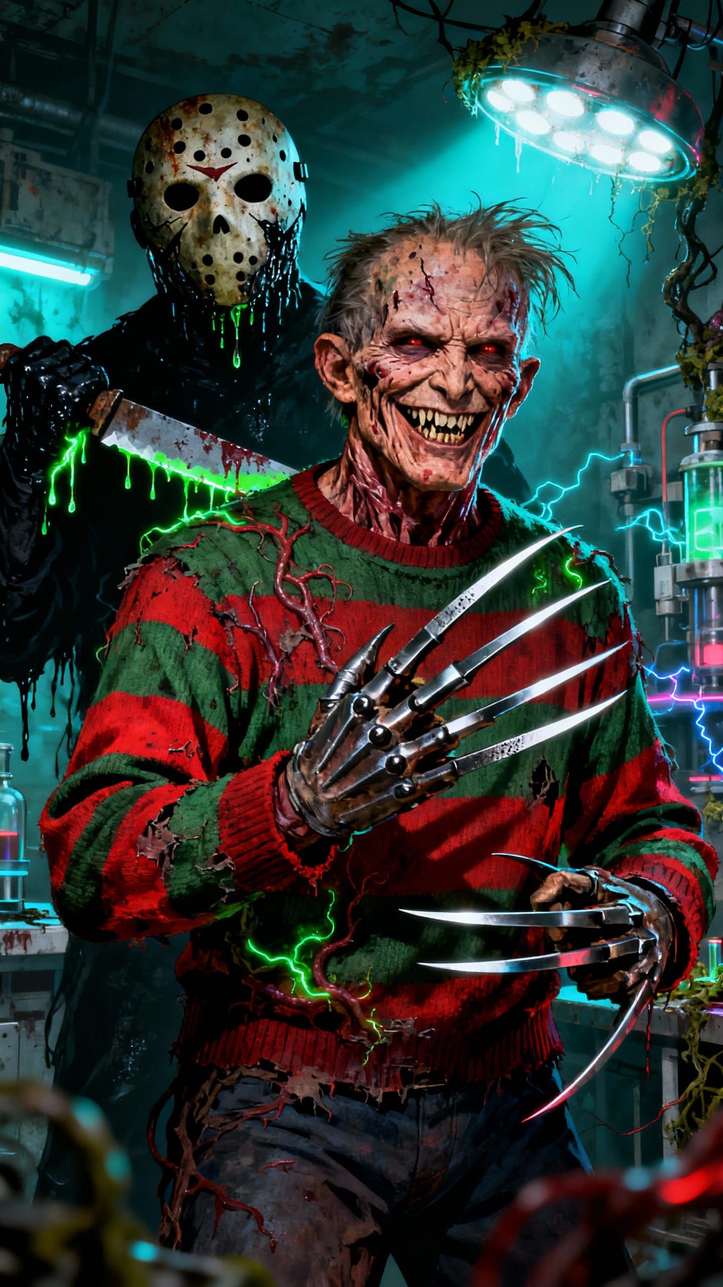 Freddy Krueger vs Jason Voorhees Hyper-Realistic Confrontati...