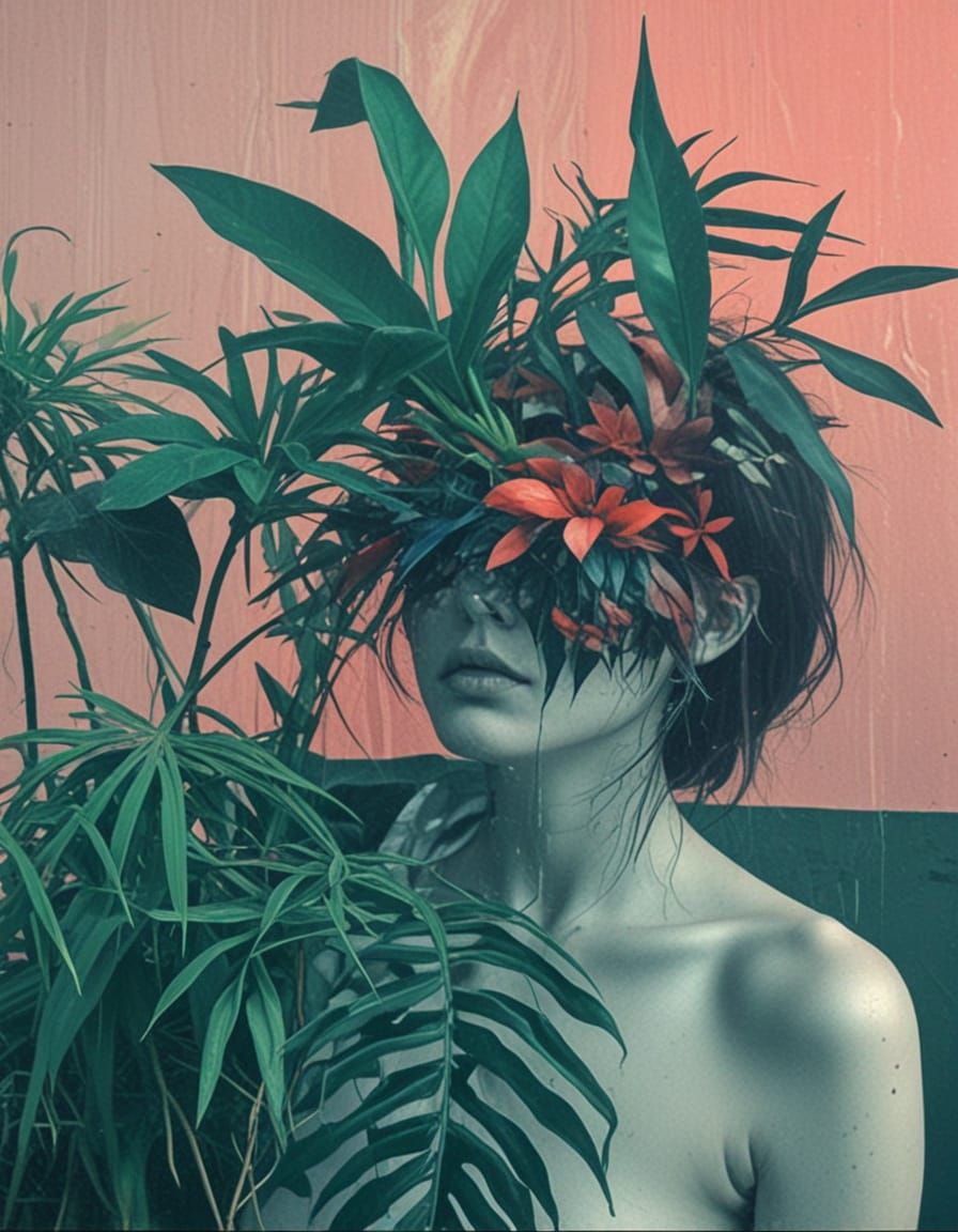 Surreal Portrait With Glitch Art Distortion