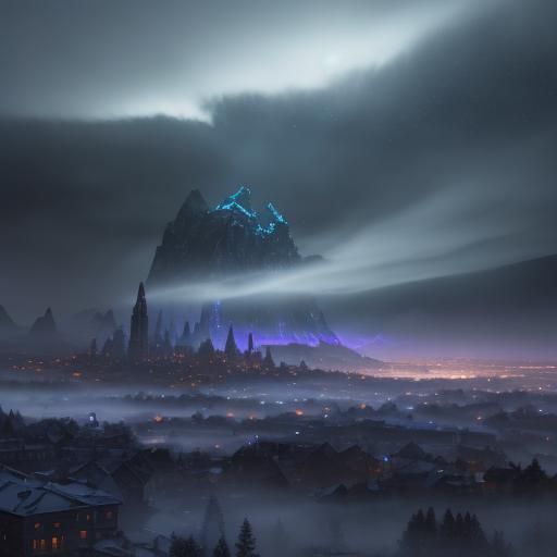 Blacksmith Town at Night in Cinematic Style