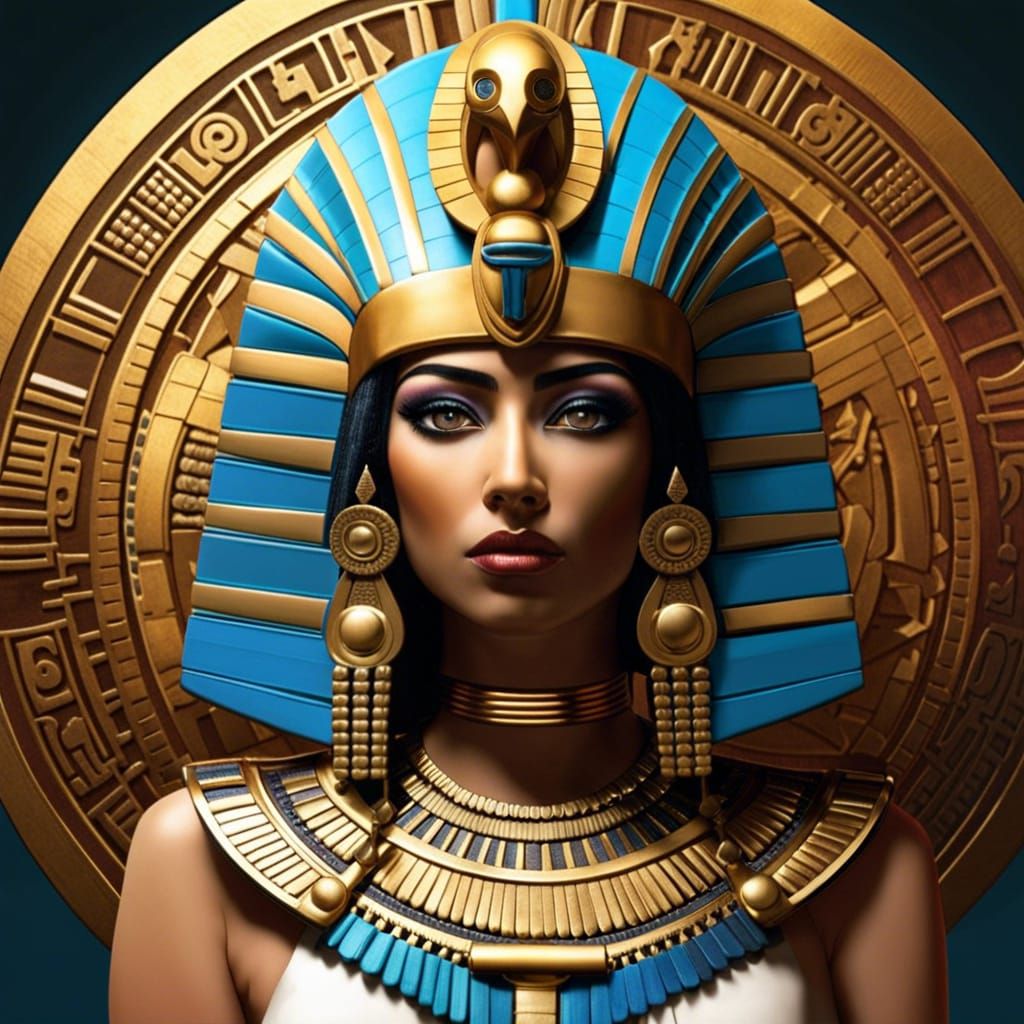 Cleopatra in Aztec Codex Style