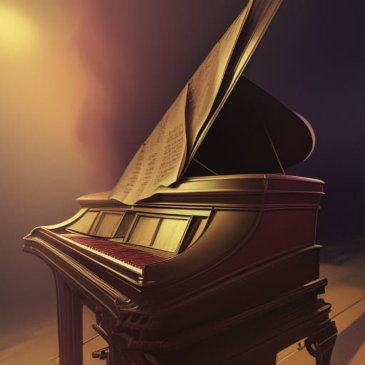 Demonic Piano Portrait in Detailed Digital Art